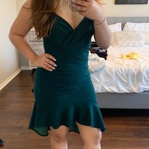 Lulus cocktail midi ruffled dress